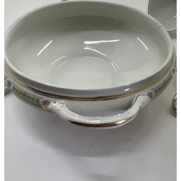 Antique Johnson Brothers Soup Tureen Ironstone with Matching Ladle White - Picture 9 of 16